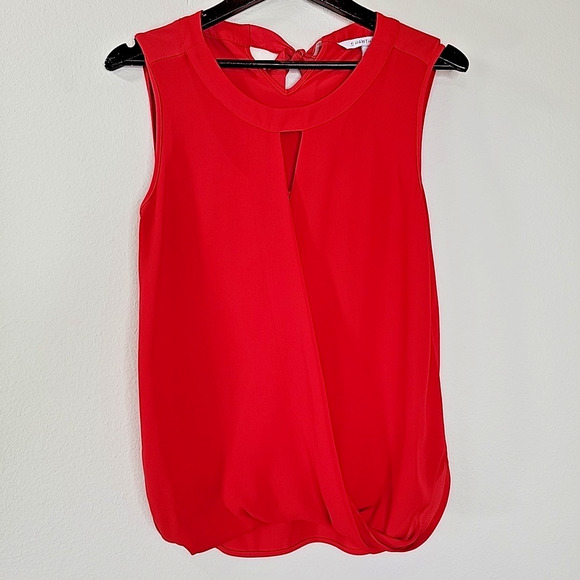 41 Hawthorn Red Sleeveless Blouse Women’s Medium Tie Back Layered Tank Top - Picture 1 of 8